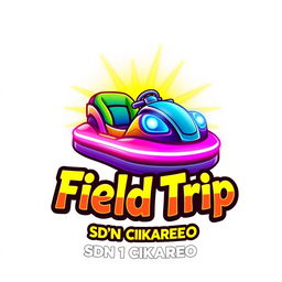 A vibrant 3D gaming logo featuring a colorful and playful bumper car (bombom car) as the central element, surrounded by glowing lights to create an exciting and dynamic effect