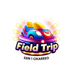 A vibrant 3D gaming logo featuring a colorful and playful bumper car (bombom car) as the central element, surrounded by glowing lights to create an exciting and dynamic effect
