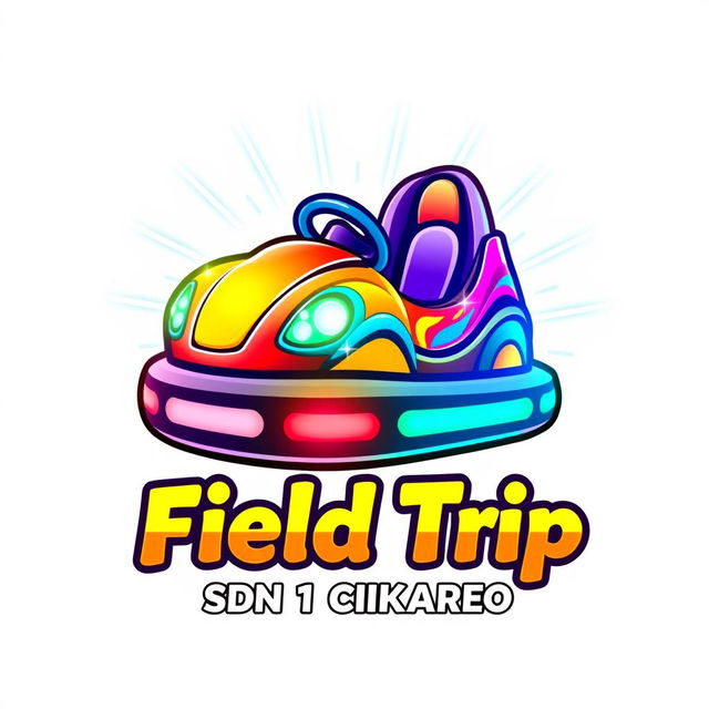 A vibrant 3D gaming logo featuring a colorful and playful bumper car (bombom car) as the central element, surrounded by glowing lights to create an exciting and dynamic effect