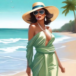 This high-quality digital art captures a sophisticated woman, embodying the allure and intrigue of a classic Bond companion