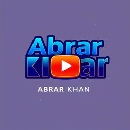 A vibrant and modern logo design for a YouTube channel named 'Abrar Khan'