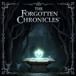 A dark, mystical forest filled with ancient, twisted trees that appear to whisper secrets