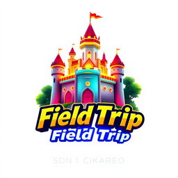A vibrant 3D gaming logo featuring the iconic Jatinangor Park castle as the focal point, beautifully rendered with a colorful and dynamic design