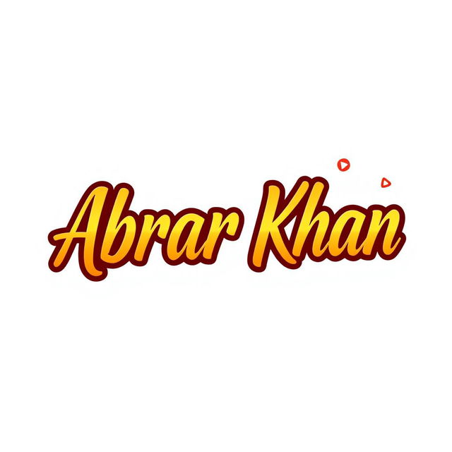 A sleek and modern logo design for a YouTube channel named 'Abrar Khan'