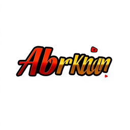 A sleek and modern logo design for a YouTube channel named 'Abrar Khan'