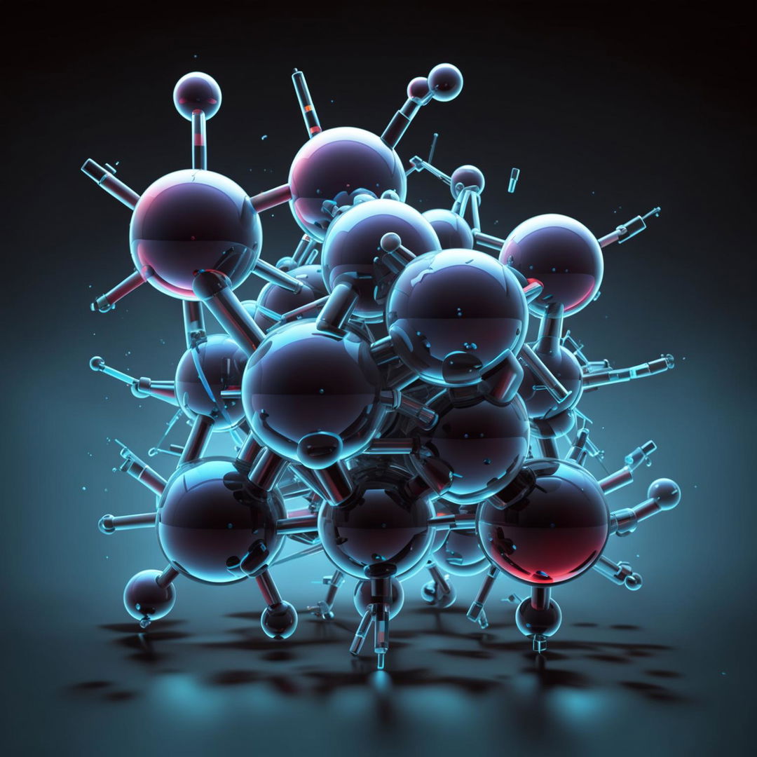 A high-quality digital rendering of a crystal methamphetamine molecule, represented in a 3D space with color-coded atoms and bonds