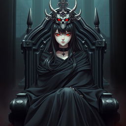 An arresting light novel cover featuring a tall female character adorned in a flowing black cloak that elegantly wraps around her figure