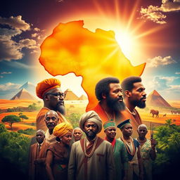 A colorful and vibrant depiction of Africa being portrayed as the most powerful continent in the world