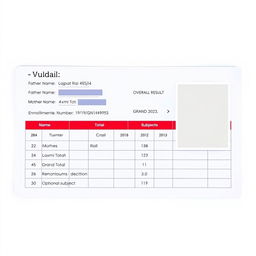 Create an academic report card for a student named Vipul Gajra