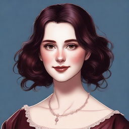 A high-quality digital portrait of a young, twenty-something girl from the Regency era