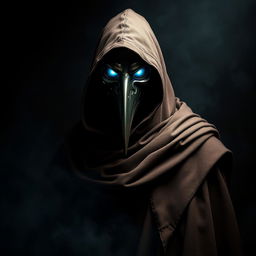 A striking portrait of a Plague Doctor, depicted as a savior figure