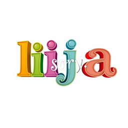 A creative typography design featuring the word "lija" with the letters intricately designed to spell the word "sorry" within them