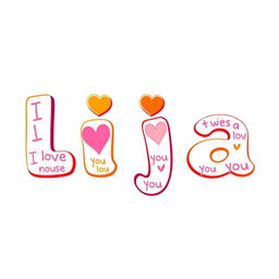 A vibrant, playful typography design showcasing the word "lija"