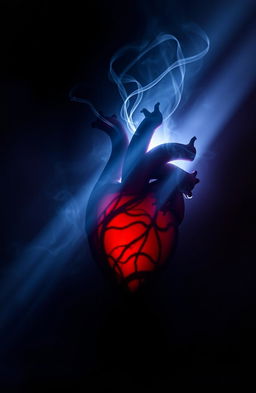 A surreal and evocative representation of shadows in a heart