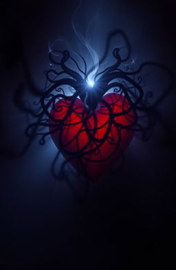 A surreal and evocative representation of shadows in a heart