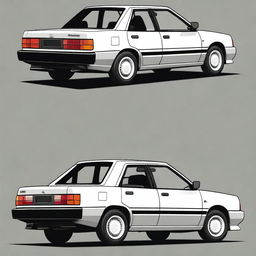 This is a high-quality digital art image of a 1987 Mitsubishi Lancer EV