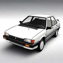 This is a high-quality digital art image of a 1987 Mitsubishi Lancer EV