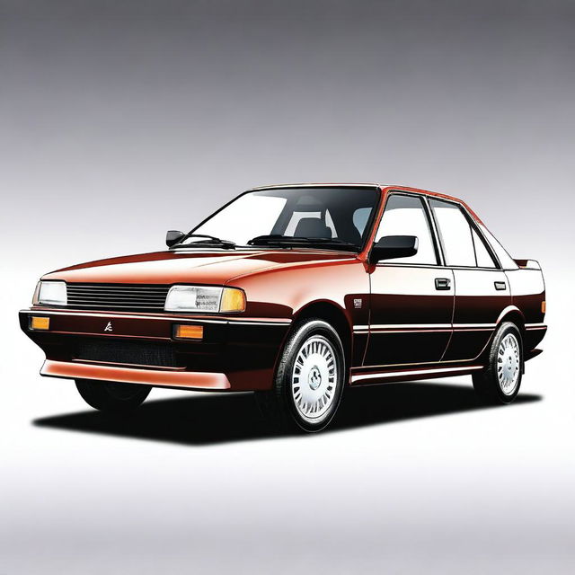 This is a high-quality digital art image of a 1987 Mitsubishi Lancer EV