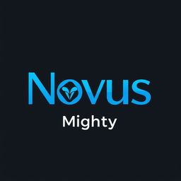 A modern and sleek logo design for 'Novus Mighty'
