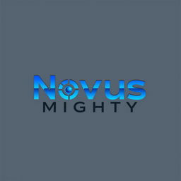 A modern and sleek logo design for 'Novus Mighty'