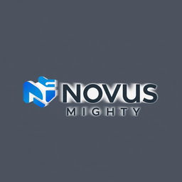 A modern and sleek logo design for 'Novus Mighty'