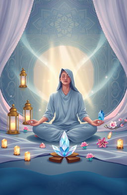A conceptual illustration representing the integration of Tasawuf (Sufism) and psychotherapy within an Islamic framework