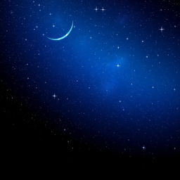 A stunning digital art design featuring a vibrant starry night sky, filled with countless twinkling stars in various sizes, and a deep blue to black gradient representing space