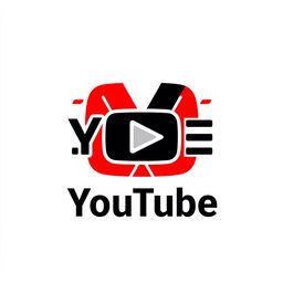 A modern and visually striking logo design for a YouTube channel, featuring a bold and unique letter 'Y' integrated with a play button symbol