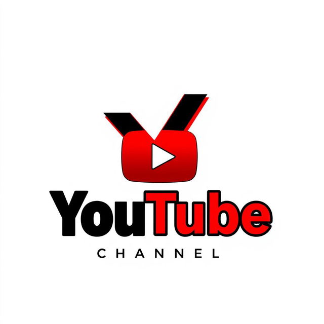 A modern and visually striking logo design for a YouTube channel, featuring a bold and unique letter 'Y' integrated with a play button symbol