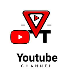 A modern and visually striking logo design for a YouTube channel, featuring a bold and unique letter 'Y' integrated with a play button symbol