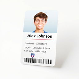 A realistic student ID card design featuring a clean layout