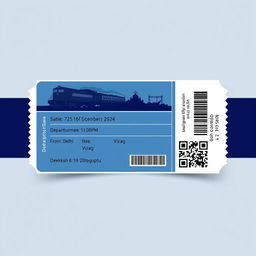 Create a visually striking digital ticket for a train journey