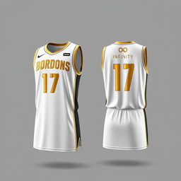 A modern and stylish basketball jersey design for the team named "BORDONS INFINITY"
