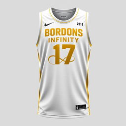 A modern and stylish basketball jersey design for the team named "BORDONS INFINITY"
