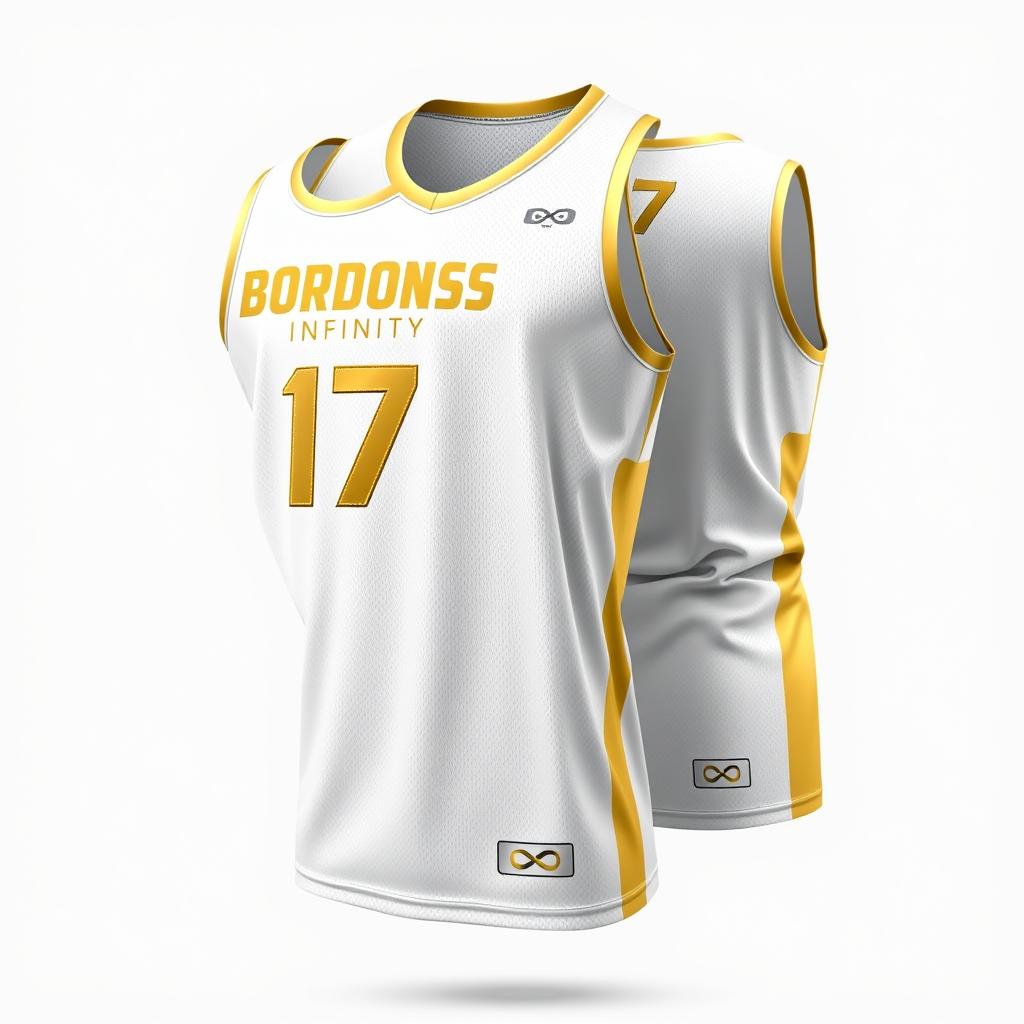 A modern and stylish basketball jersey design for the team named "BORDONS INFINITY"