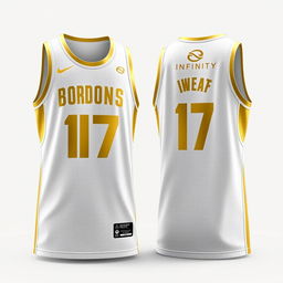 A modern and stylish basketball jersey design for the team named "BORDONS INFINITY"