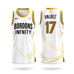 A stylish and modern men's basketball jersey design for the team named 'BORDONS INFINITY'