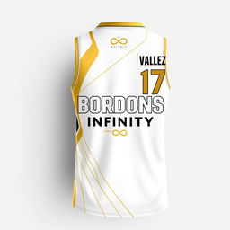 A stylish and modern men's basketball jersey design for the team named 'BORDONS INFINITY'