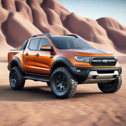 A high-resolution 3D render of a unique vehicle that combines the best elements of a Ford Maverick and a Ford Ranger