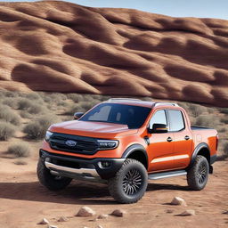 A high-quality 3D render that merges the 2022 Ford Maverick with a Ford Ranger