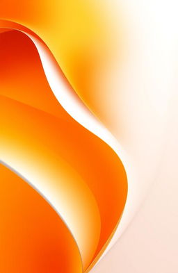 A vibrant digital design featuring an orange and white color combination, showcasing a modern abstract pattern with smooth gradients and geometric shapes