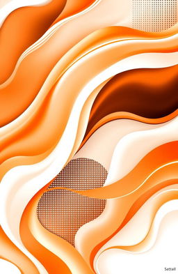 A vibrant digital design showcasing a striking orange and white color combination