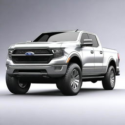 A high-quality 3D render of a compact, modern pickup truck with rounded edges, akin to a Ford Maverick