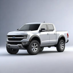 A high-quality 3D render of a compact, modern pickup truck with rounded edges, akin to a Ford Maverick