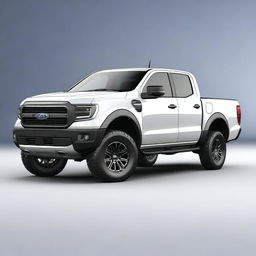 A high-quality 3D render of a compact, modern pickup truck with rounded edges, akin to a Ford Maverick