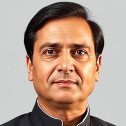 A digitally manipulated image featuring the face of Akhilesh Yadav seamlessly blended with another person's face