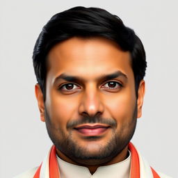 A digitally manipulated image featuring the face of Akhilesh Yadav seamlessly blended with another person's face