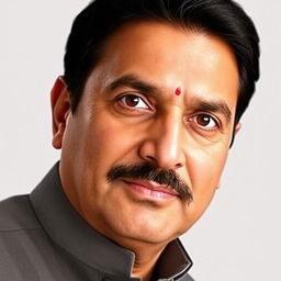 A digitally manipulated image featuring the face of Akhilesh Yadav seamlessly blended with another person's face
