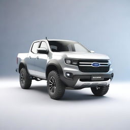 A high-quality 3D render of a compact, modern pickup truck with rounded edges and sphere-shaped headlights, reminiscent of a Ford Maverick