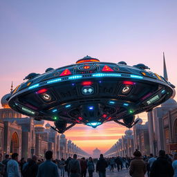 An alien spaceship landing in the city of Nukus, Uzbekistan
